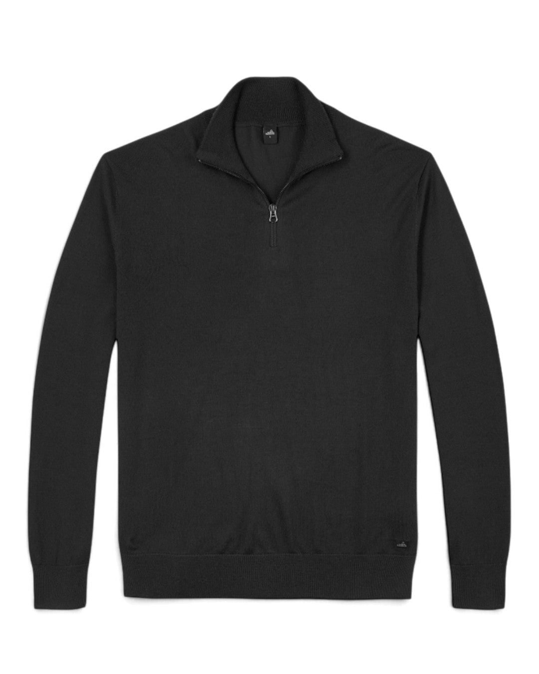 Luke Extrafine Merino Half Zip Pullover Pure Black