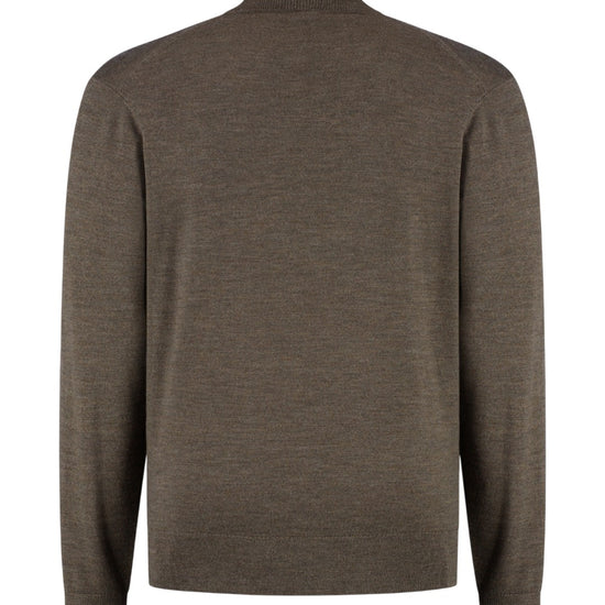 Luke Extrafine Merino Half Zip Pullover Taupe Melange