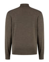 Luke Extrafine Merino Half Zip Pullover Taupe Melange