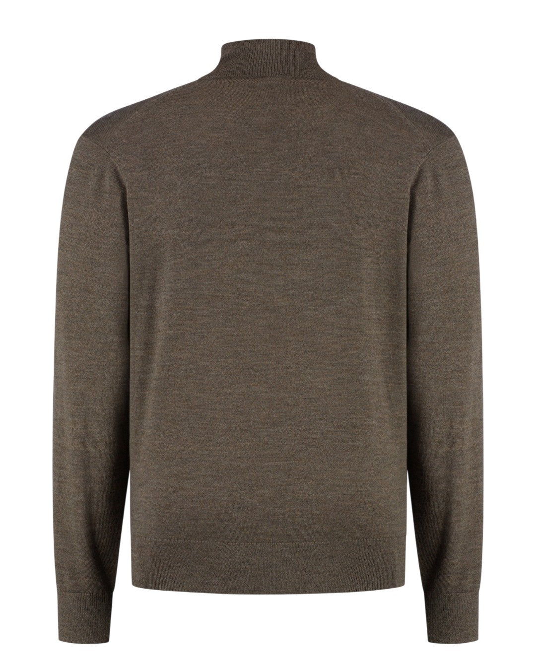 Luke Extrafine Merino Half Zip Pullover Taupe Melange