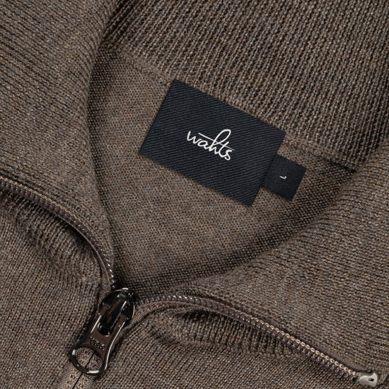Luke Extrafine Merino Half Zip Pullover Taupe Melange