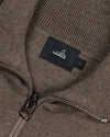 Luke Extrafine Merino Half Zip Pullover Taupe Melange