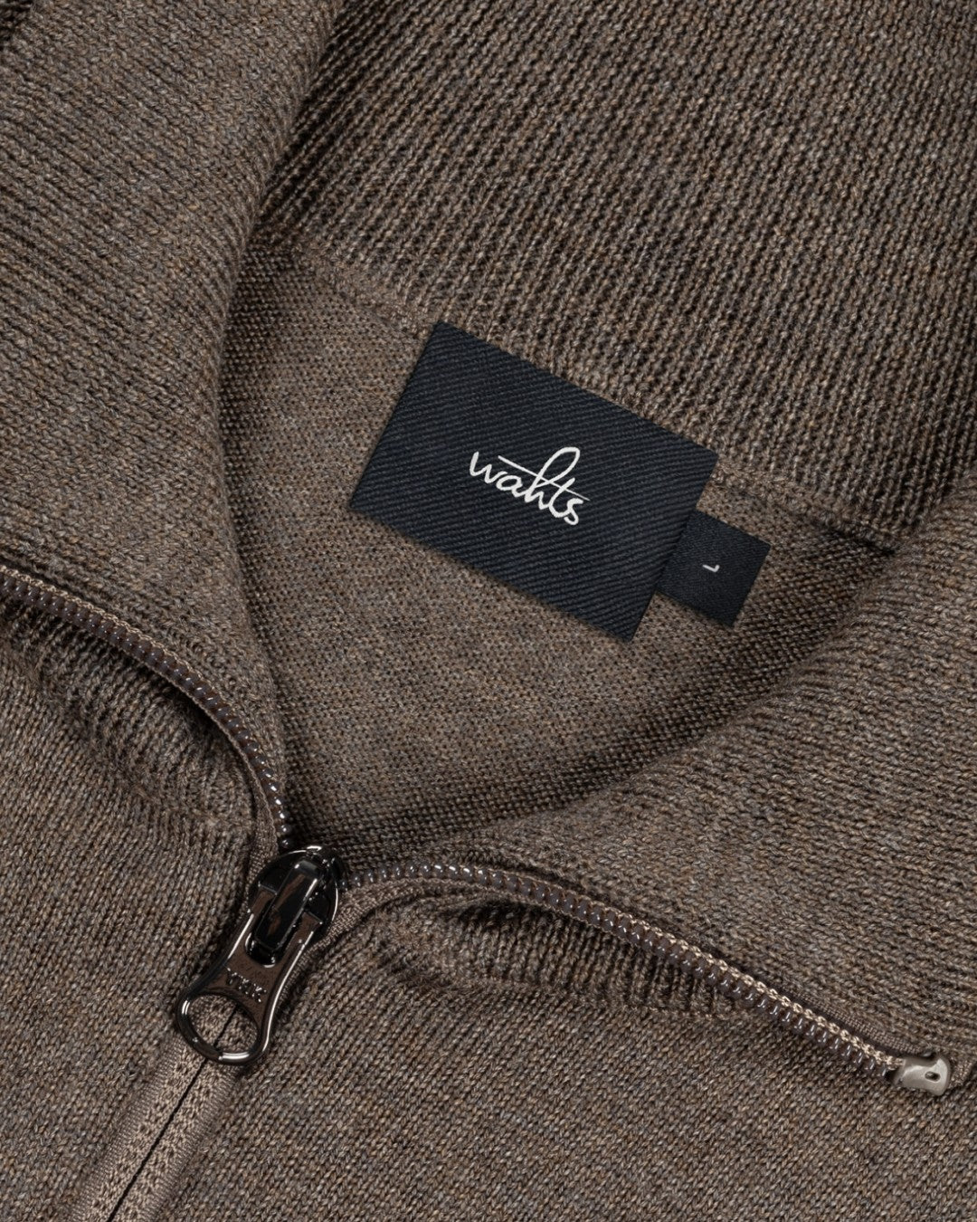 Luke Extrafine Merino Half Zip Pullover Taupe Melange