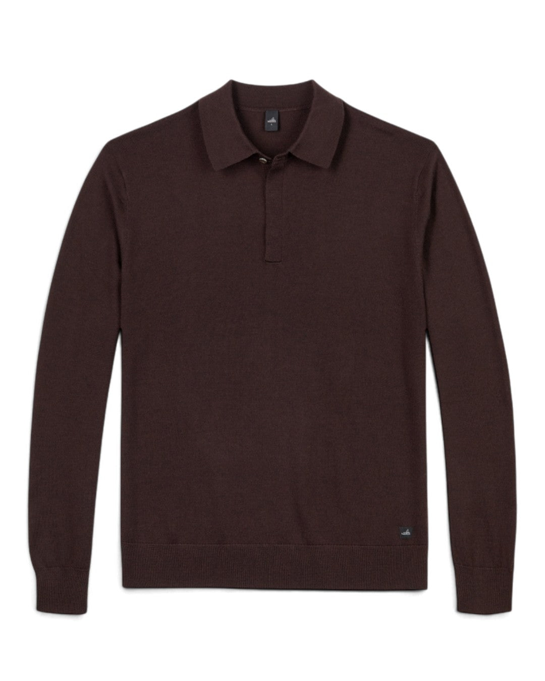 Hall Extrafine Merino Polo Collar Pullover Burgundy Melange