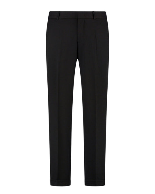 Beckett Soft Travel Wool Relaxed Tailored Trousers Deep Brown