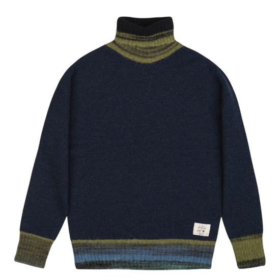 Ronald Alpaca Wool Blend Turtleneck Pullover Blu