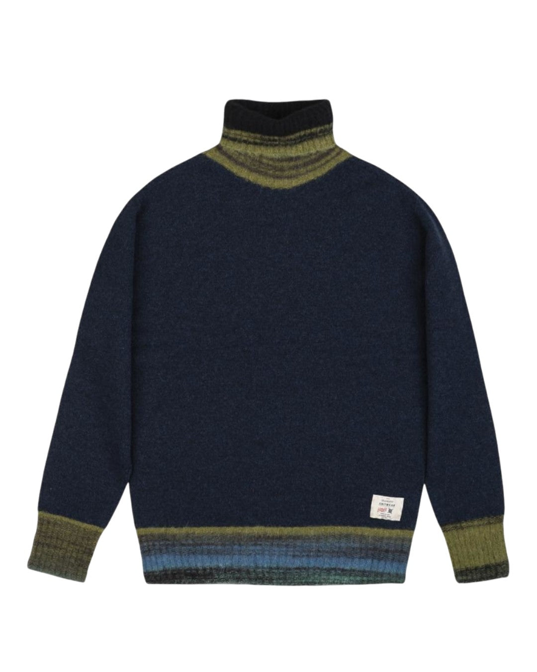 Ronald Alpaca Wool Blend Turtleneck Pullover Blu