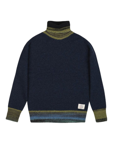 Ronald Alpaca Wool Blend Turtleneck Pullover Blu