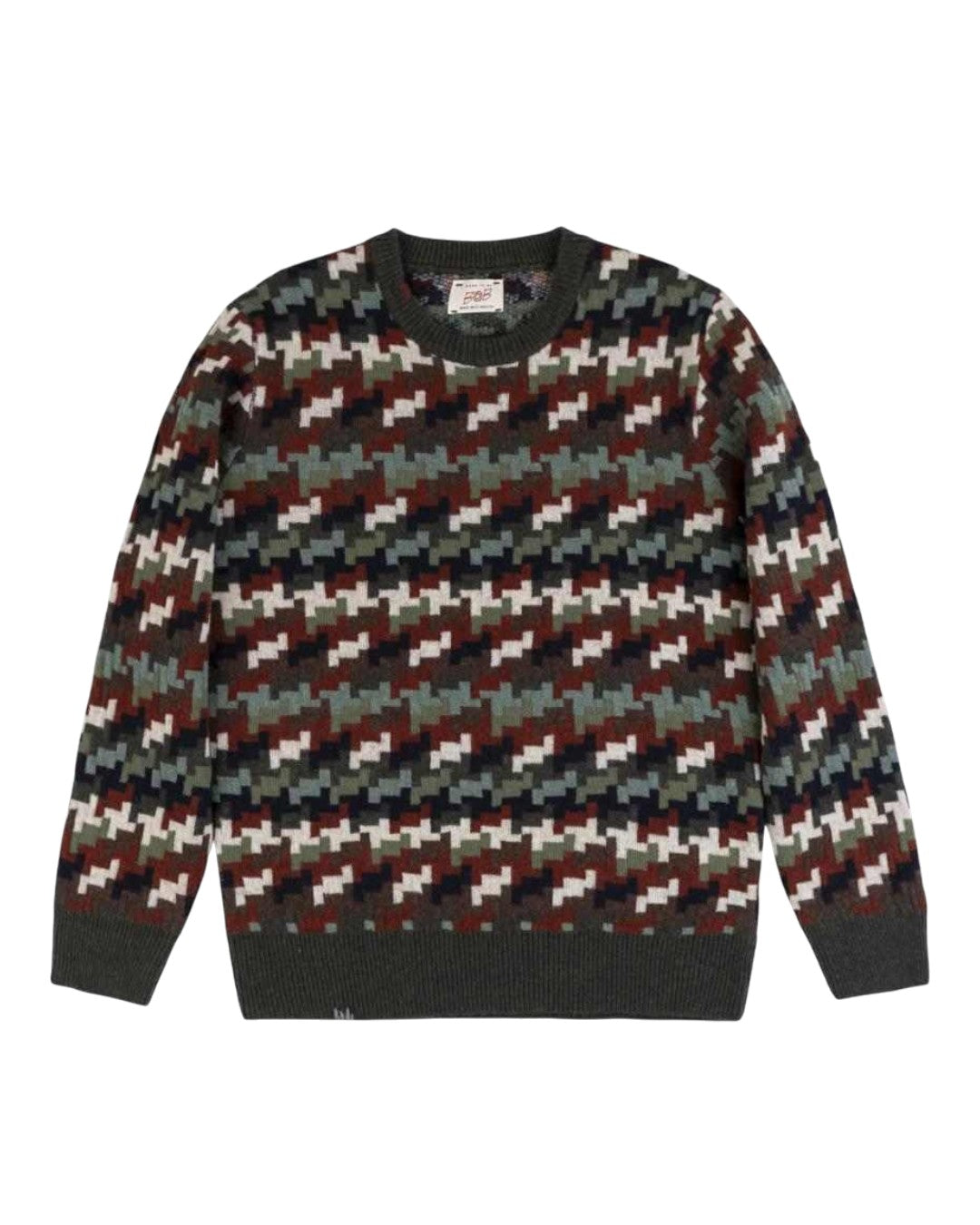 Sound Virgin Wool Patterned Crewneck Pullover Variante 1