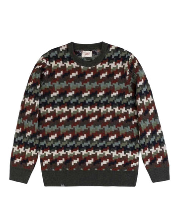 Sound Virgin Wool Patterned Crewneck Pullover Variante 1