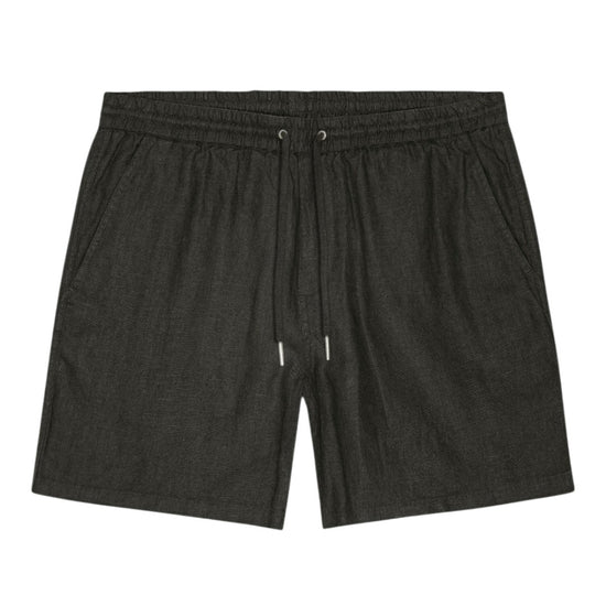 Gregor Linen Elasticated Waistband Regular Fit Shorts Dark Army
