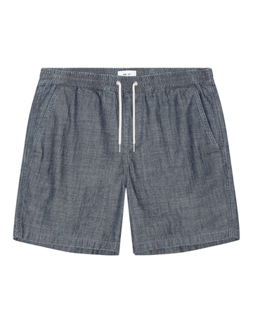 Gregor Elasticated Drawstring Shorts Chambray Rinse