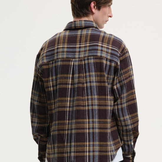 Edouard Boxy Fit Check Shirt Brown