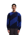 Evin Jacquard Knit Crewneck Pullover Blue