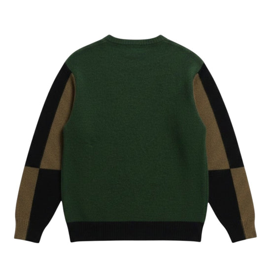Morley Fluffy Alpaca Mix Color Block Crewneck Pullover Green