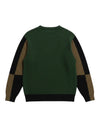 Morley Fluffy Alpaca Mix Color Block Crewneck Pullover Green
