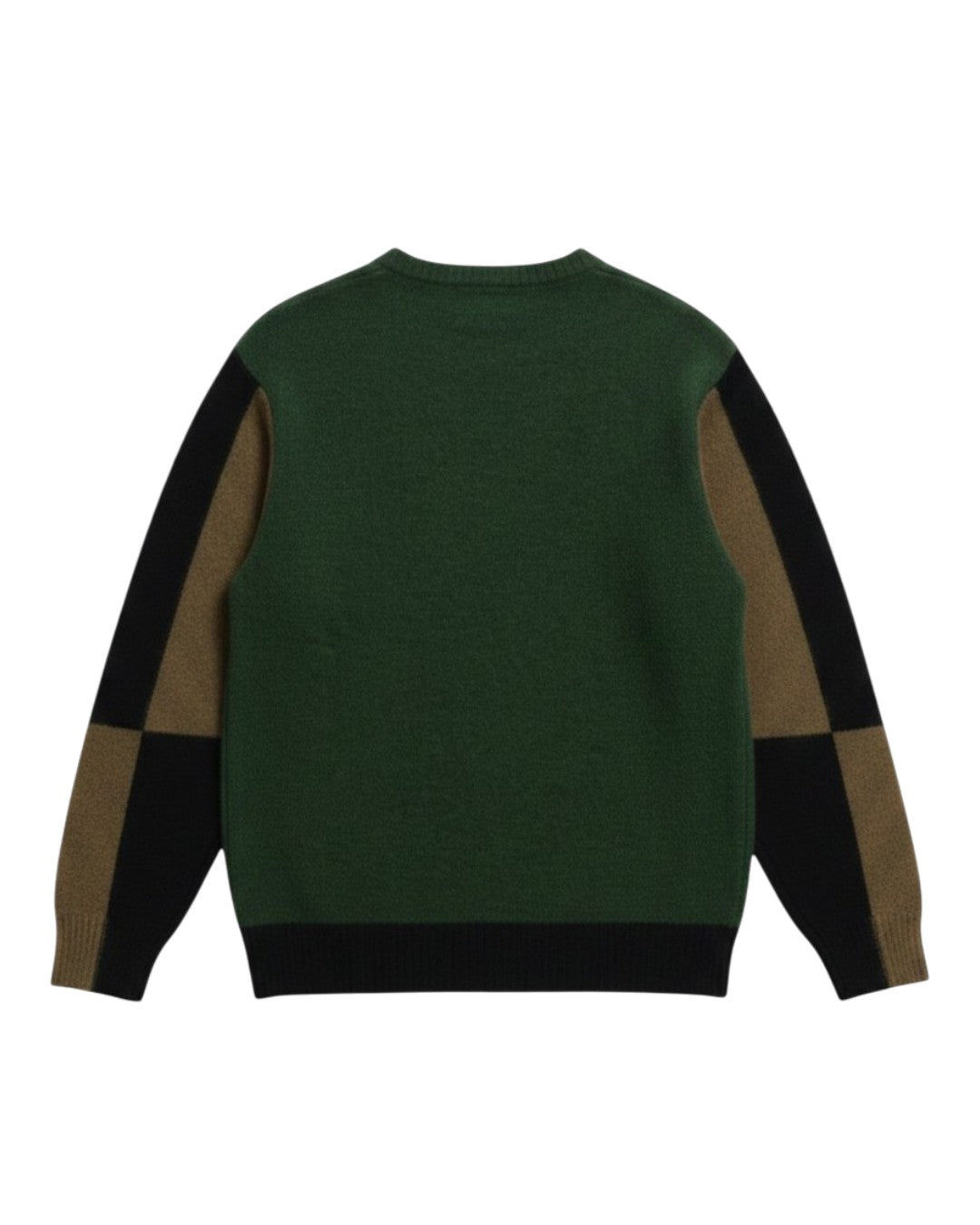 Morley Fluffy Alpaca Mix Color Block Crewneck Pullover Green