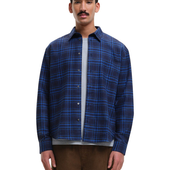 NorthPoint Relaxed Fitb Check Shirt Blue