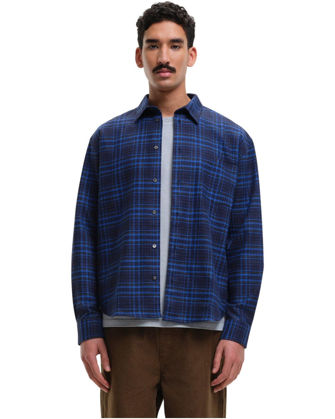 NorthPoint Relaxed Fitb Check Shirt Blue