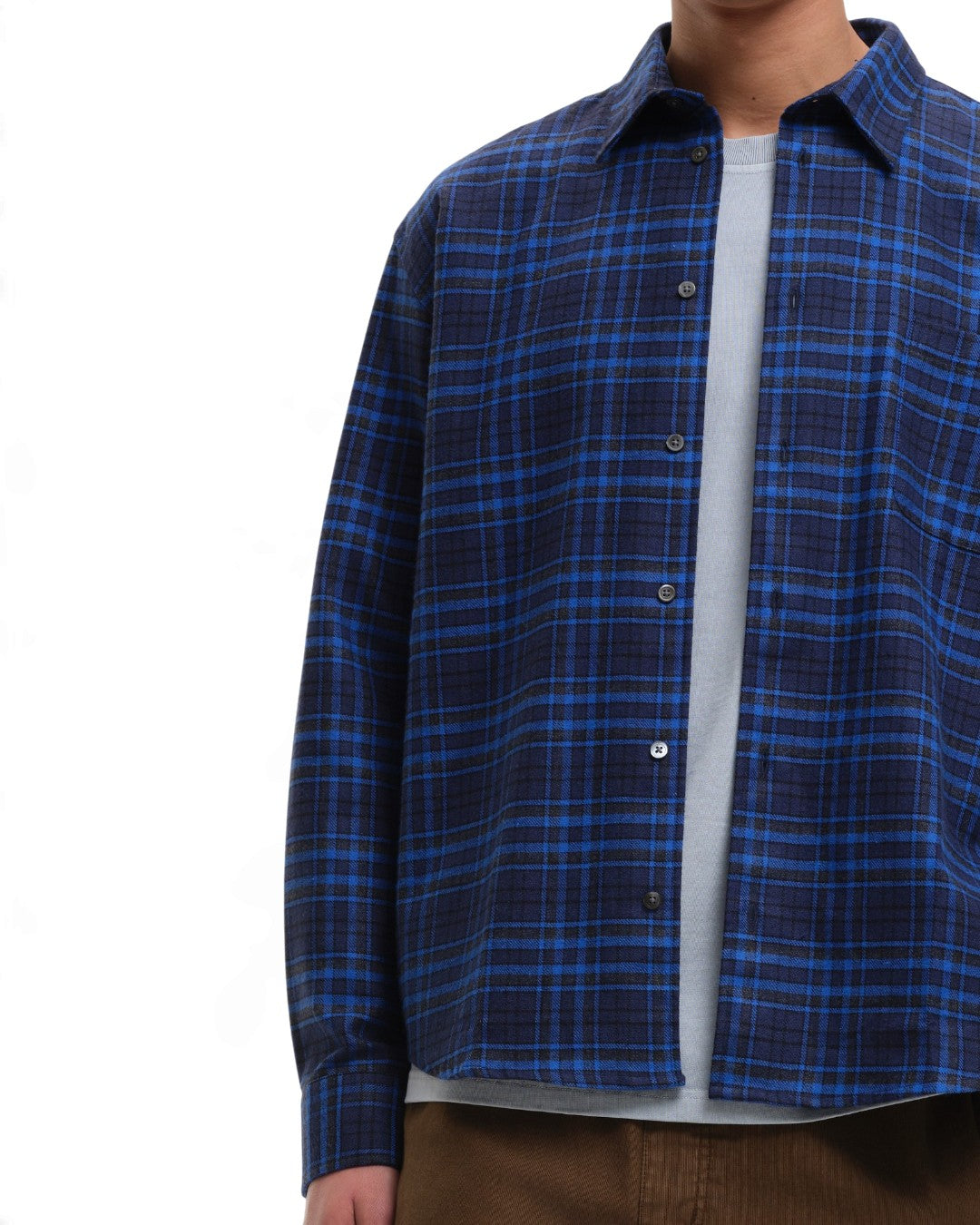 NorthPoint Relaxed Fitb Check Shirt Blue