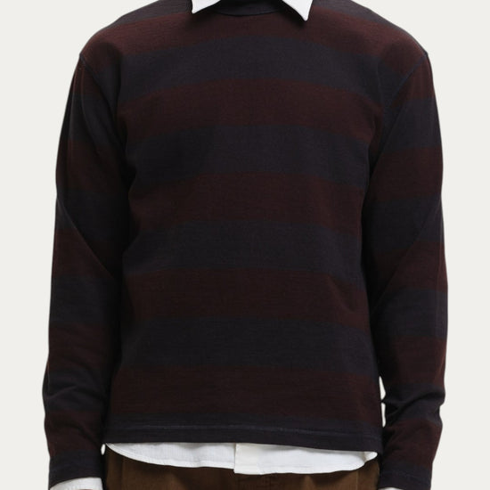 Stripe Sweater Black Burgundy