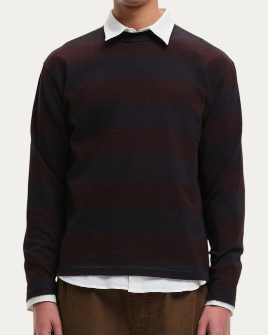 Stripe Sweater Black Burgundy