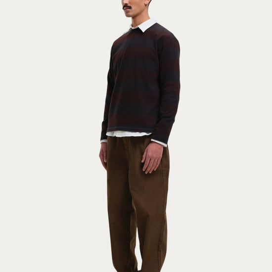 Stripe Sweater Black Burgundy