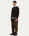 Stripe Sweater Black Burgundy