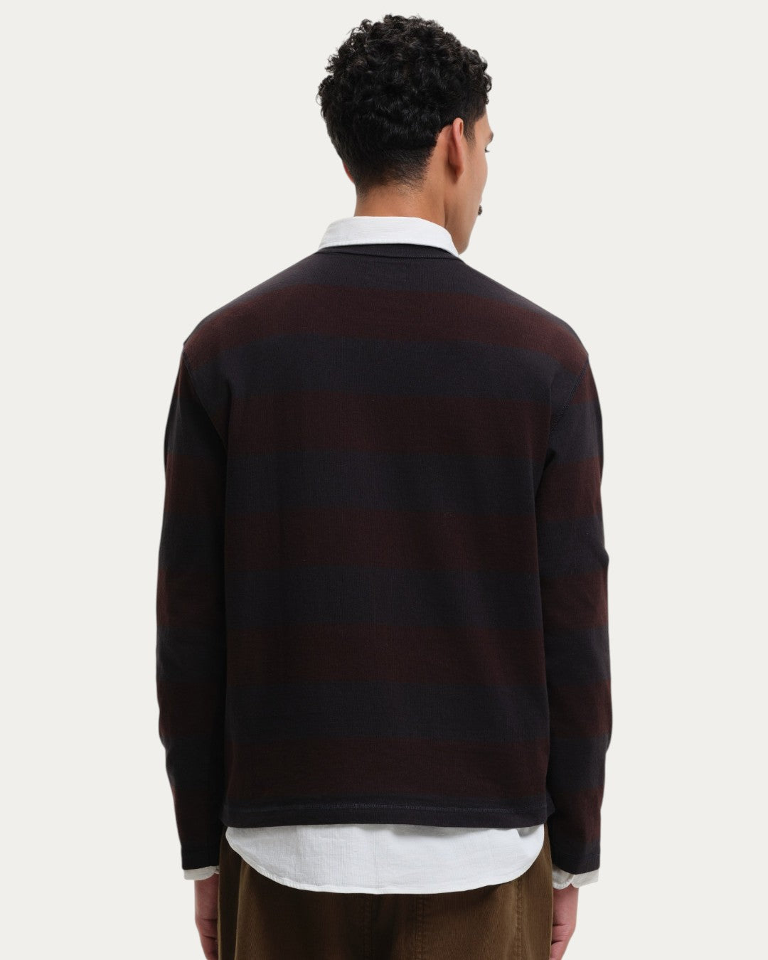 Stripe Sweater Black Burgundy