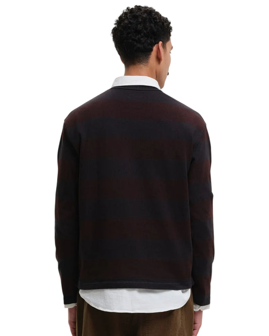 Stripe Sweater Black Burgundy