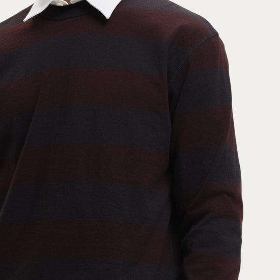 Stripe Sweater Black Burgundy