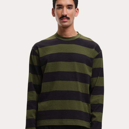 Stripe Sweater Green Black