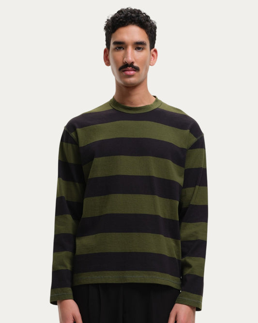 Stripe Sweater Green Black