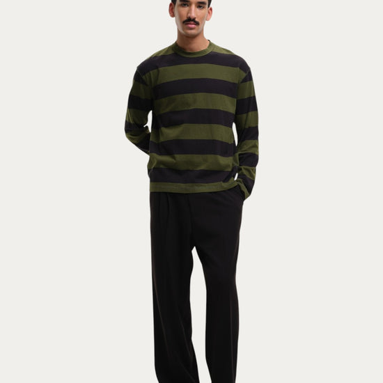 Stripe Sweater Green Black