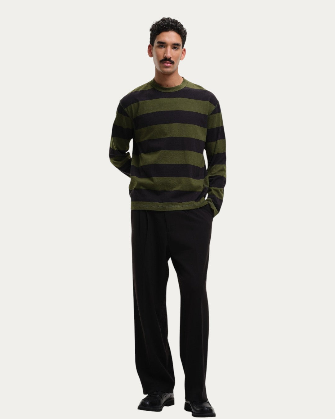 Stripe Sweater Green Black