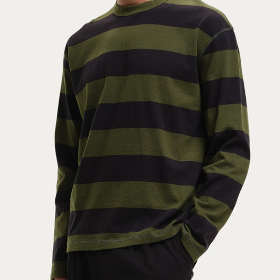 Stripe Sweater Green Black