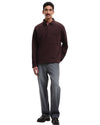 SleetWay Half Zip Polo Collar Sweater Dark Burgundy