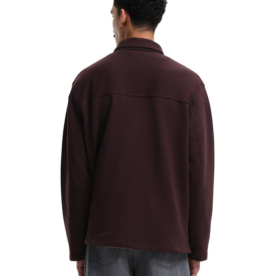 SleetWay Half Zip Polo Collar Sweater Dark Burgundy