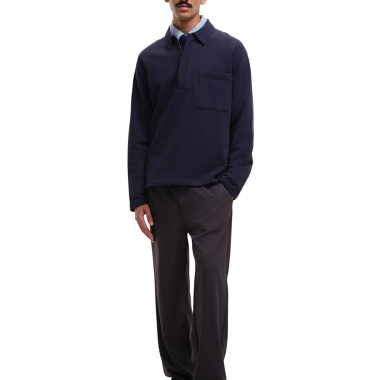 SleetWay Half Zip Polo Collar Sweater Navy
