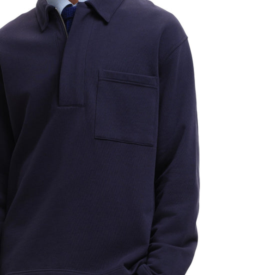 SleetWay Half Zip Polo Collar Sweater Navy