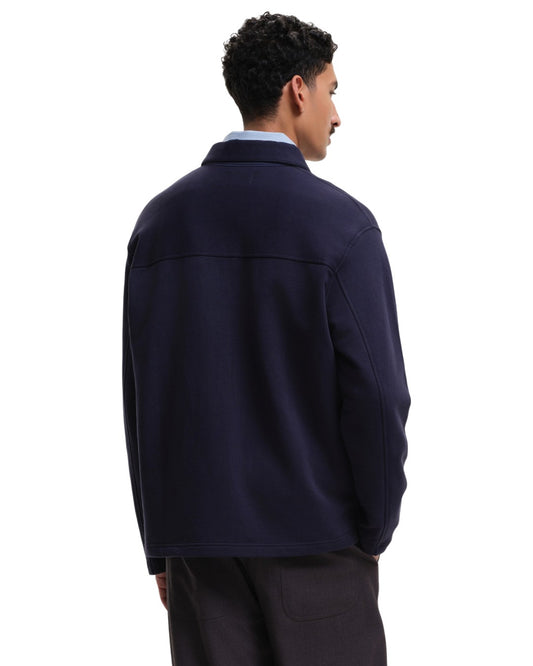 SleetWay Half Zip Polo Collar Sweater Navy