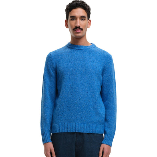 Starry Night Speckled Crewneck Pullover Light Blue