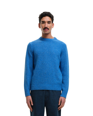 Starry Night Speckled Crewneck Pullover Light Blue