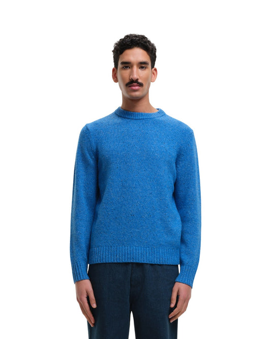 Starry Night Speckled Crewneck Pullover Light Blue