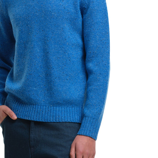 Starry Night Speckled Crewneck Pullover Light Blue