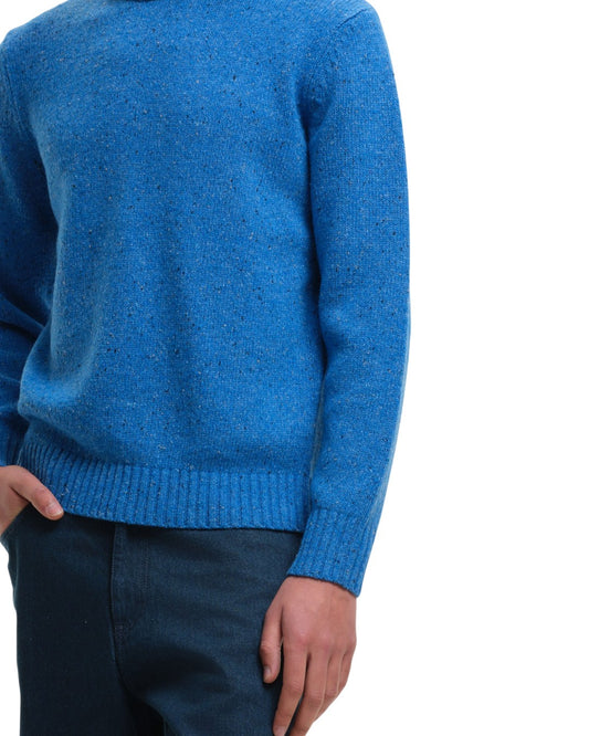 Starry Night Speckled Crewneck Pullover Light Blue