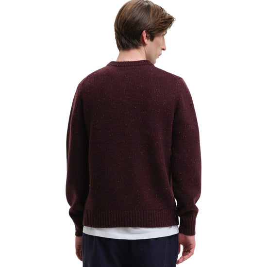 Starry Night Speckled Crewneck Pullover Burgundy