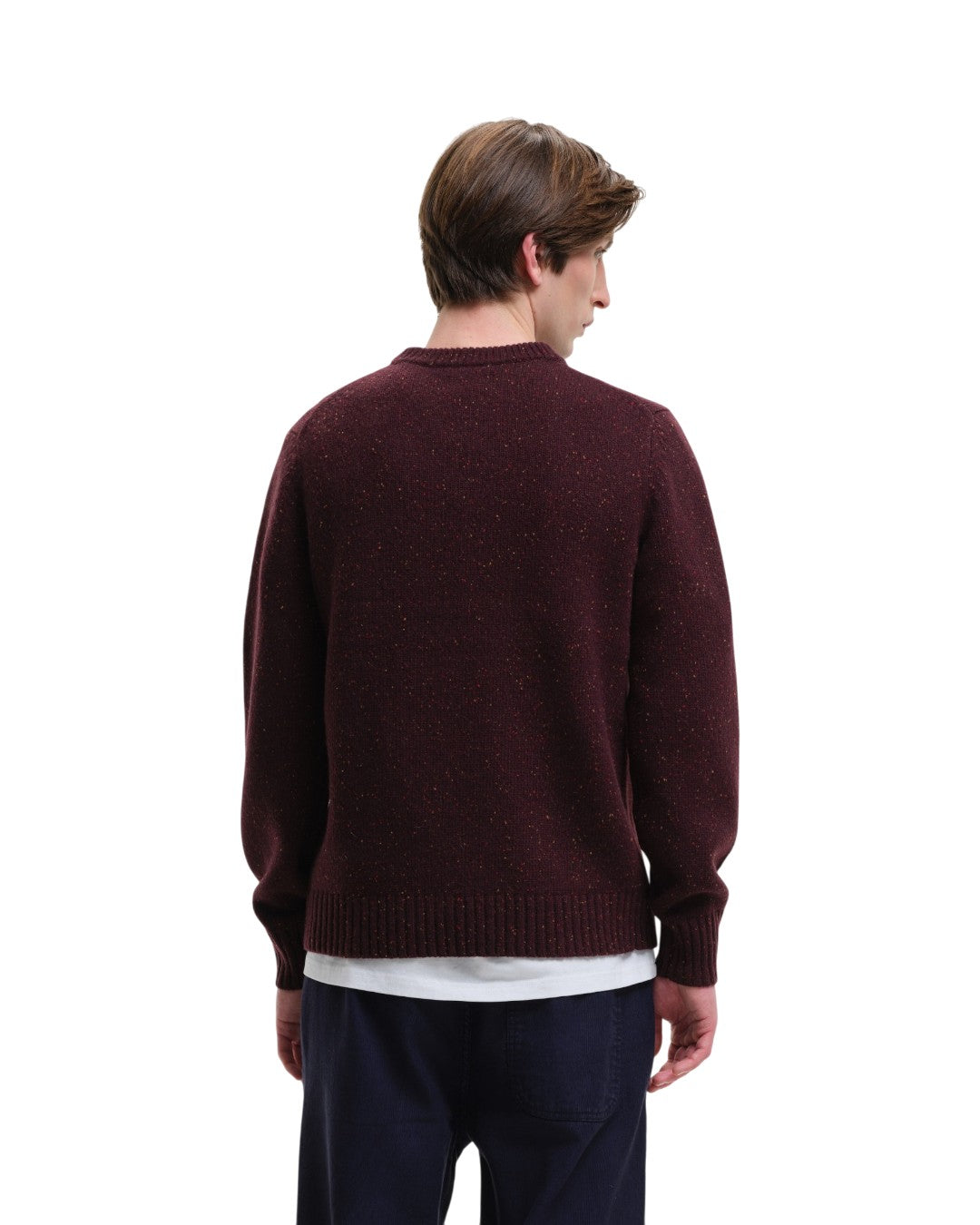 Starry Night Speckled Crewneck Pullover Burgundy