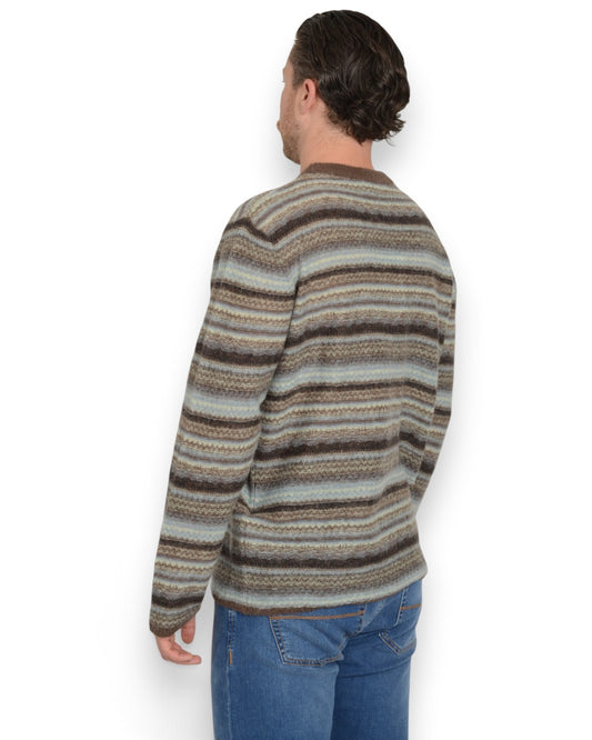 Girocollo ML Riga Jacquard Corteccia/Acqua
