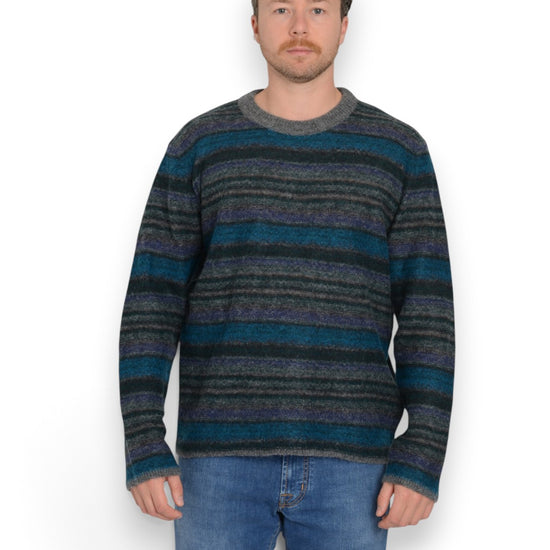 Girocollo ML Riga Jacquard Gri/Verde/Blu
